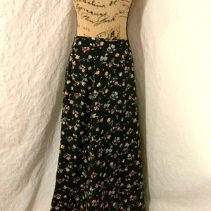 80s vintage floral maxi skirt